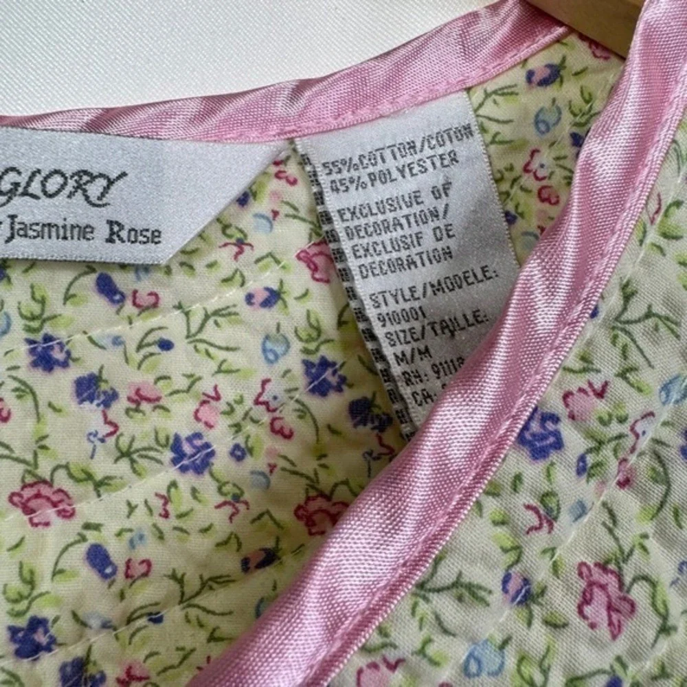 Morning Glory by Jasmine Rose Floral Robe Size M Button Front Pockets